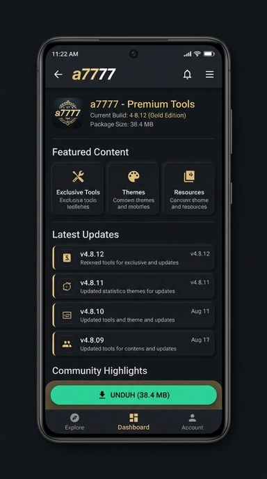 Tampilan halaman APK a7777