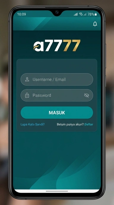 Tampilan halaman login a7777
