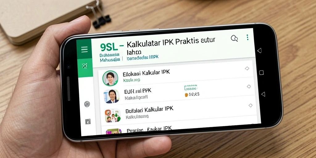 Tampilan antarmuka aplikasi Kalkulator IPK 9SL yang user-friendly.