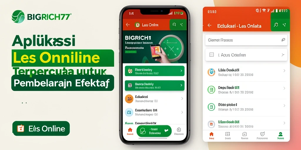 Tampilan antarmuka aplikasi Les Online BIGRICH77 yang intuitif dan modern.