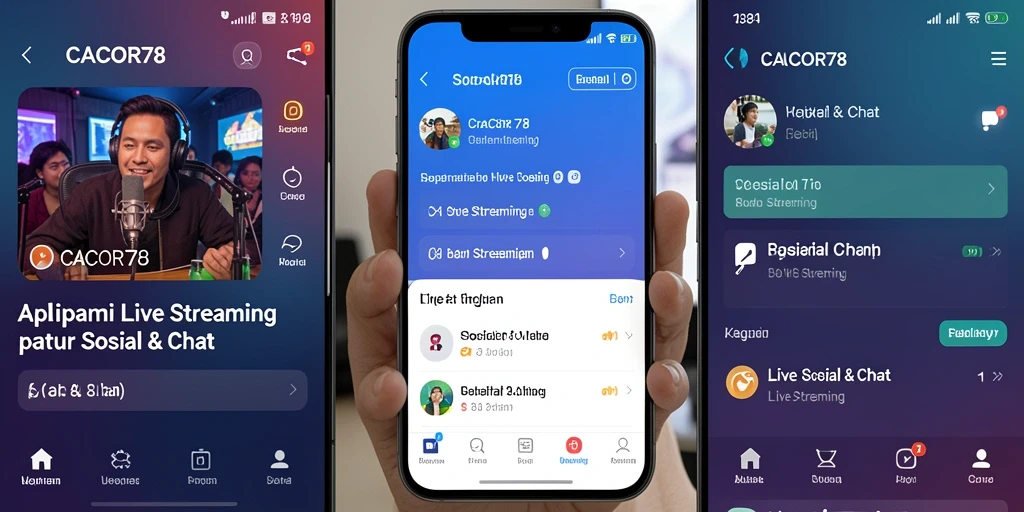 Tampilan antarmuka Live Streaming yang menarik dari CACOR78.