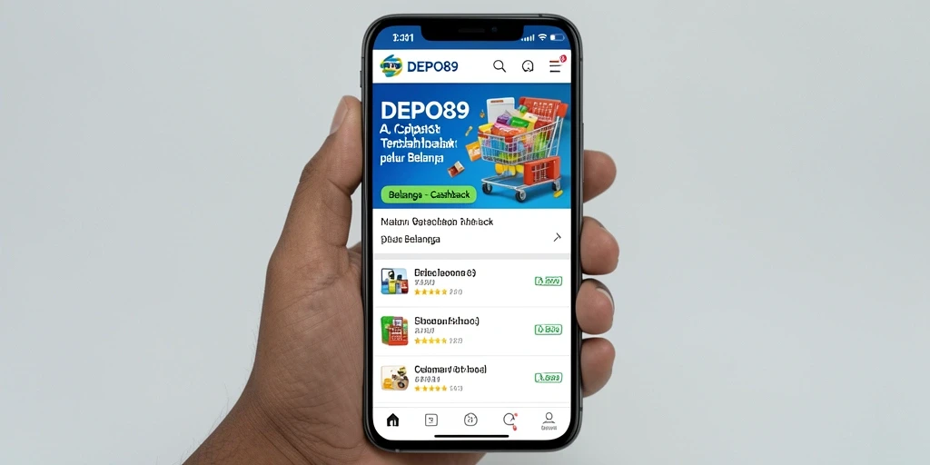 Antarmuka menarik DEPO89 dengan fungsi Cashback yang mudah digunakan.