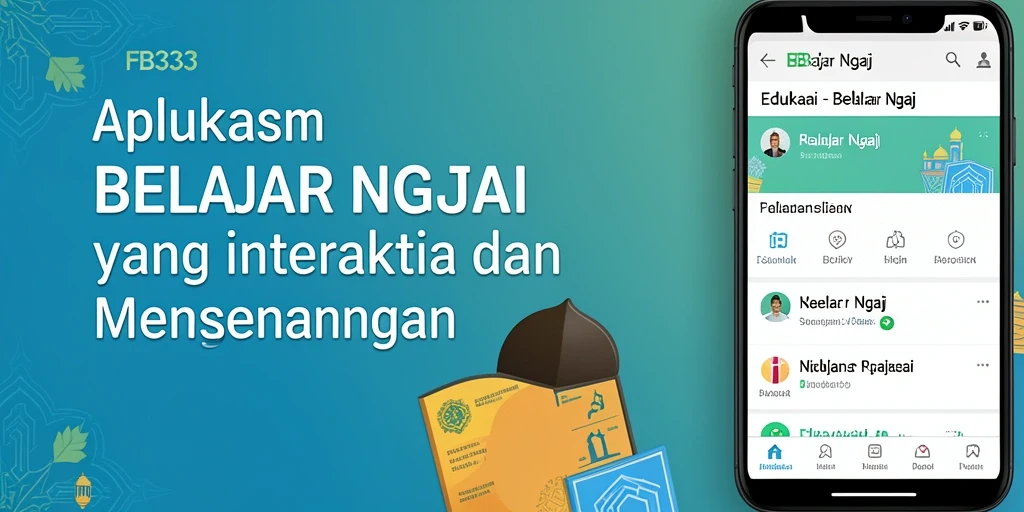 Tampilan antarmuka aplikasi FB333 untuk belajar ngaji yang ramah pengguna.