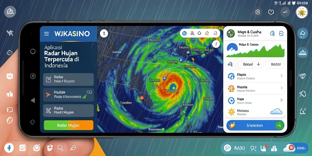 Antarmuka aplikasi WJKASINO yang menampilkan radar hujan dengan jelas.