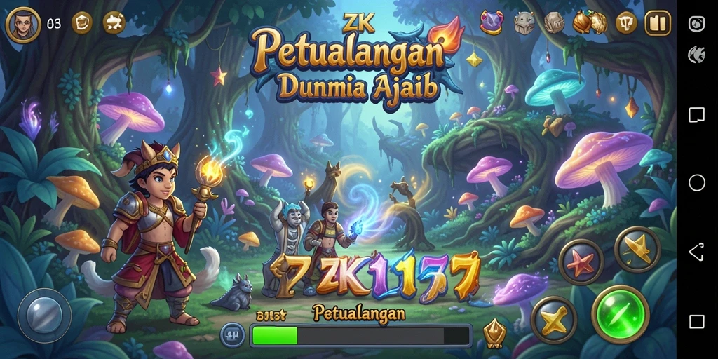 Antarmuka menarik dan interaktif dalam game Petualangan.